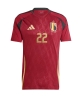 Belgien Jeremy Doku #22 Hemmatröja EM 2024 Kortärmad