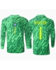 Brasilien Alisson Becker #1 Målvakt Hemmatröja Copa America 2024 Långärmad