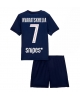 Paris Saint-Germain Khvicha Kvaratskhelia #7 Hemmatröja Barn 2025-26 Kortärmad (+ Korta byxor)