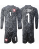Polen Wojciech Szczesny #1 Målvakt Bortatröja Barn EM 2024 Långärmad (+ Korta byxor)