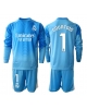 Real Madrid Thibaut Courtois #1 Målvakt Hemmatröja Barn 2025-26 Långärmad (+ Korta byxor)