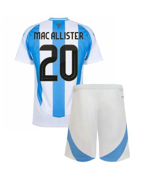 Argentina Alexis Mac Allister #20 Hemmatröja Barn Copa America 2024 Kortärmad (+ Korta byxor)